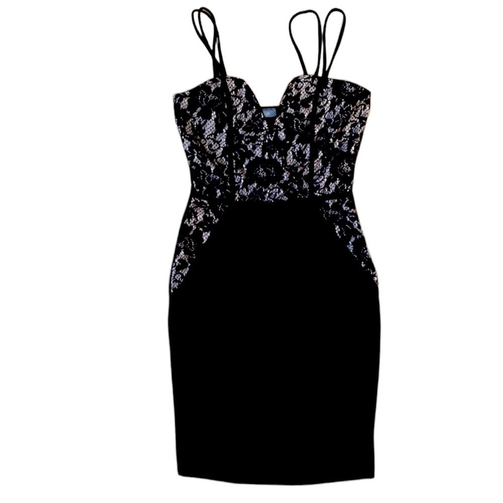 Black beige dress